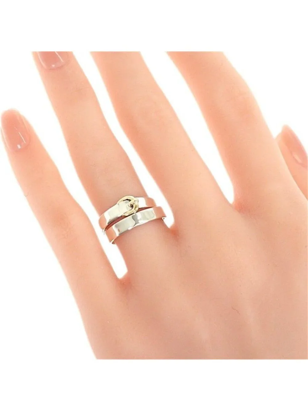 Hermes Double True Stamp 50 Ring Includes Silver Yellow Gold